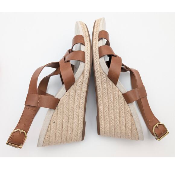 Cole Haan Crystal Slingback Espadrille Wedge Sandal Women's Brown Size US10B - Picture 9 of 11